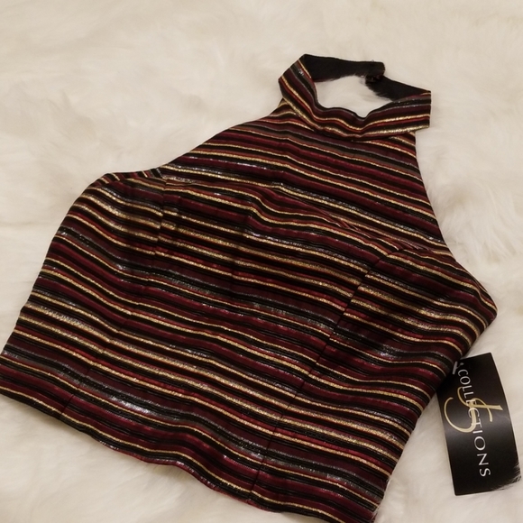 Formal Striped Crop Top - Picture 3 of 6